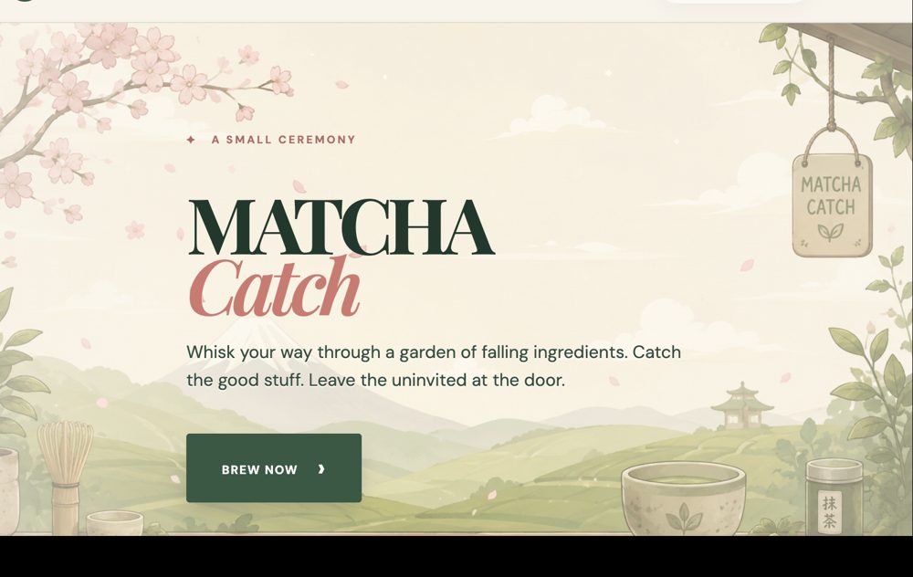 Matcha Catch game screenshot